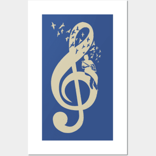 Treble Clef - Music Cigar Box Guitar - Vintage Posters and Art